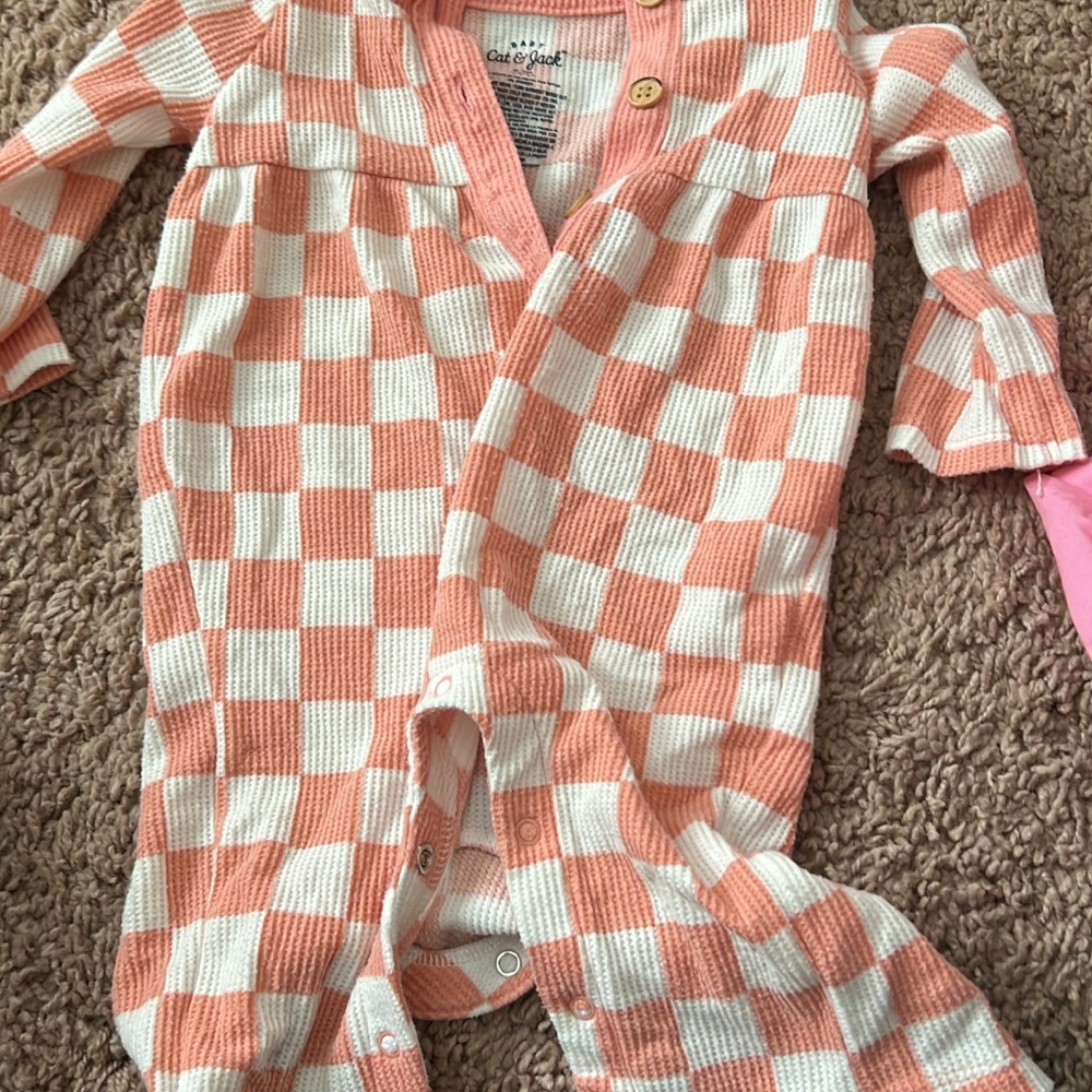 GAP Kids Orange and White Checkered One Piece